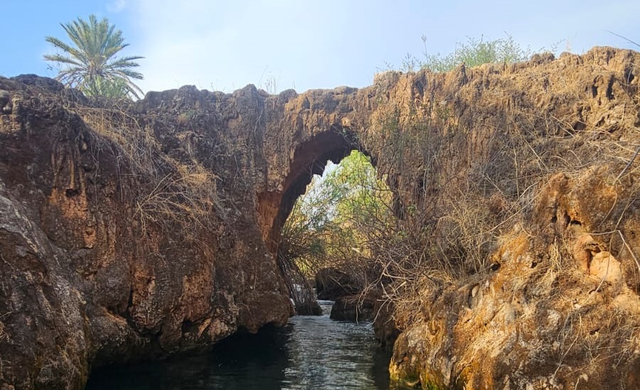 נחל צלמון תחתון גשר הטרווירטין העתיק צילום: חיים חבשוש