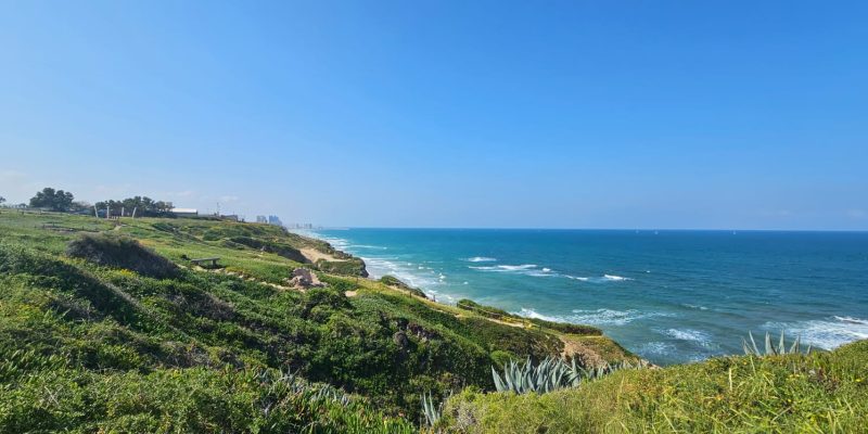 מבט לכיוון דרום על שביל הים ורכס הכורכר בגן לאומי אפולוניה