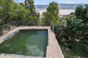 עין נטופה: מעיין נובע מול נוף בקעת בית נטופה