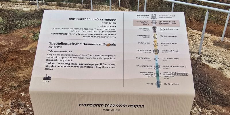 שילוט לאורך המסלול תל יבנה